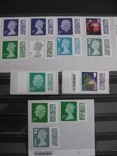 GB QEII £21.35 Mixture 1st & 2nd Unfranked Barcode  stamps off paper on backing. picture