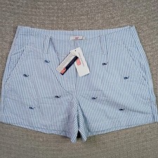 Vineyard Vines Blue Seersucker W/ Whale Detail Shorts 3.5”. NWT. Size 4 picture