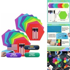 Gueevin 24 Pcs Hexagon Shape Magnetic Dry Erase Board Set 16 Hexagon Small picture