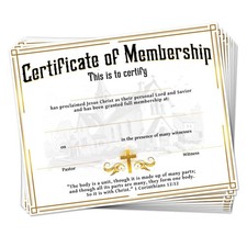 Golden Border Blank Christian Church Membership Certificates Paper 30 PCS picture