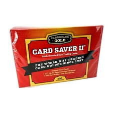 Card Saver 2 200 Ct Cardboard Gold Semi Rigid Card Holders Storage Box Included picture