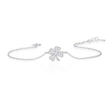 Lucky 4-Leaf Clover Dainty Bracelet in 925 Sterling Silver For Women picture