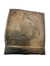 999 Fine Silver Cherokee Buck STUDIO PROOF INGOT by H. Alvin Sharpe RARE 3 Oz picture