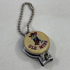 Vintage OLE MISS Rebels Keychain Nail Clippers with COLONEL REB - Rare picture