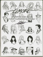 Larry Elmore SIGNED Character Clip Art Fantasy Art Sketch Book TSR AD&D Snarf picture