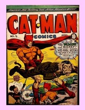 CAT-MAN COMICS #9: GREAT GOLDEN AGE COMIC ACTION - ALL By Holyoke Comics **NEW** picture