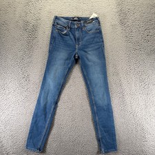 Hollister Jeans Womens 2 Blue Cotton Denim Skinny Hi-Rise Faded Stretch Workwear picture