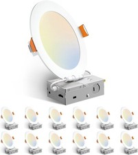 6 Inch 13W 5CCT Ultra-Thin LED Recessed Ceiling Light with Junction Box Dimmable picture