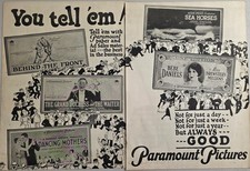 1926 Ad Paramount Pictures Silent Movies Wallace Beery,Clara Bow,Bebe Daniels picture