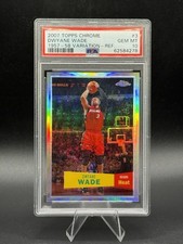 2007-08 Topps Chrome Dwyane Wade /999 1957-58 Variations Refractor #3 PSA 10 picture