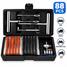 88Pcs Tire Repair Kit Tool Flat Pro Heavy Duty Car Truck Motorcycle Plug Patch picture