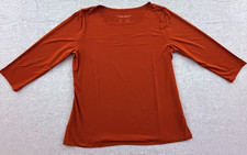 Susan Graver Modern Essentials Orange Scoop Neck Top Women's US L picture