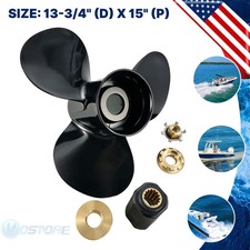 Outboard Propeller 13-3/4 x 15P For Mercury Mariner 48-77342A45, 15 Tooth, 13.75 picture