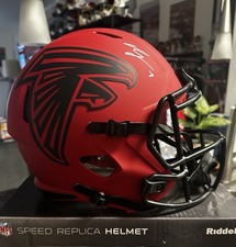 Bijan Robinson Signed Atlanta Falcons Riddell F/S Rave Speed Rep Helmet Beckett picture