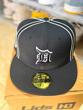 New Era 59FIFTY Detroit Tigers J Dilla Donuts Fitted Hat Black/White Pip 7 1/4 picture