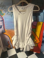 Bibiy. White Ruched Ruffle Hem Tank Dress picture