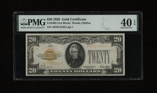 DBR 1928 $20 Gold Certificate Fr. 2402 PMG XF-40 EPQ Serial A07912162A picture