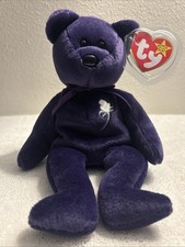 Ty Beanie Baby Princess Diana Memorial Bear 1997 Purple Rose Plush w/ Tags picture