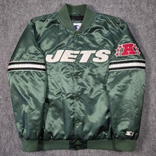 Vintage Starter New York Jets Satin  Bomber Jacket Men’s XXL Green NFL Football picture