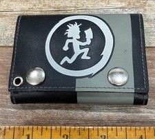 2000s Insane Clown Posse Wallet Juggalo Hatchet Man Leather Black Tray  picture