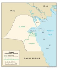 Kuwait Political Administrative Province Region Map Country Nation Print picture