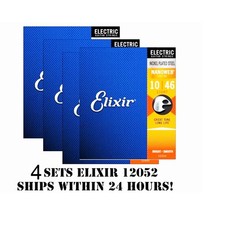 4 SETS ELIXIR NANOWEB 12052 NICKEL PLATED ELECTRIC GUITAR STRINGS LIGHT -10-46 picture