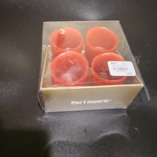 Pier 1 Imports Set of 4 Orange Coral Tea Light Candles New in Box SKU 2714843 picture