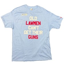 Daffy Dans Hanes True Vintage 70s NOS Old Lawmen Cant Get Their Guns Tee XL USA picture