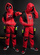 Deadpool 3 Kidpool Cosplay Costume Hoodie Sweatshirt Full Set Children Boys Size picture