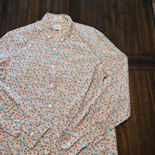 J.Crew Slim Fit Stretch Secret Wash Shirting Size M Floral Organic Cotton G706 picture