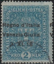 Austria Occupation Scott N15 Used F-VF Venezia Giulia 2Kr CV $500 picture