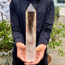2.62LB Large Natural Clear White Crystal Obelisk Transparent Quartz Energy picture