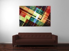 ShawNshawN Original painting HUGE 44x66 vibrant colorful geometric modern art picture