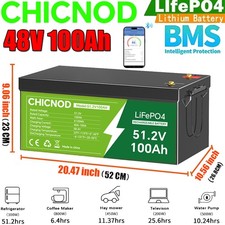 48V 100Ah LiFePO4 Lithium Battery 5120Wh Built-in BMS For RV Off-grid Golf Cart picture