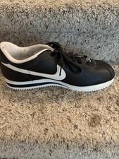 Nike Cortez Men's Casual Shoes Sneaker White/Black Leather, Size 10.5 picture