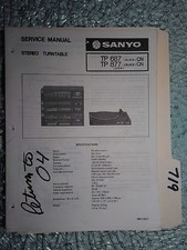 Sanyo tp-687 877 service manual original repair book stereo turntable picture
