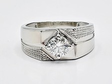 Rare Amazing 1.00 Certified Round Cut White Diamond Solitaire Ring In 925 Silver picture