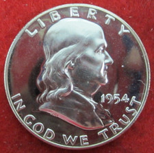 1954 (P) Proof Franklin Silver Half Dollar - Actual Coin N141 picture