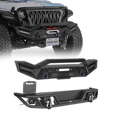  Front Bumper w/ Winch Plate Rear Bar Hitch Receiver Fit 18-25 Jeep Wrangler JL picture