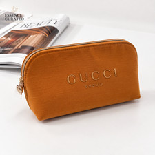 Luxury Cosmetic Pouch Caramel Gold Travel Makeup Bag Fragrance Purchase Gift picture