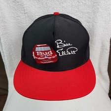VTG Bill Elliott #94 Trucker Hat Cap Black Snapback Bud Racing 1992 Made USA  picture
