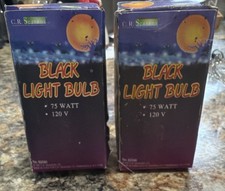 2  Vintage Black Light Bulbs  75W 120V UV Bulbs in Original Boxes picture