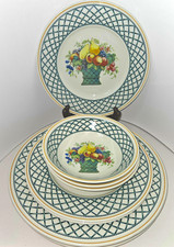 Villeroy & Boch Basket 9 Pc Set 3 Dinner Plates 10.5