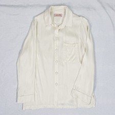 Papinelle Nordstrom Luxury 100% Silk Loungewear Long Sleeve Button Down Shirt S picture