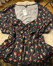 Torrid Fit & Flare Long Maxi Dress V-Neck Ruched Floral Print 5X picture