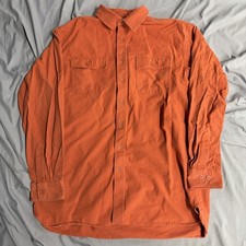 Vintage L.L. Bean Orange Chamois Cloth Shirt Button Down Long Sleeve Sz XL Tall picture