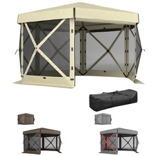 Outsunny 12' x 12' Hexagonal Pop Up Gazebo, Outdoor Canopy Tent picture
