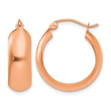 Hoop Earrings 14k Rose Gold 21x7mm Women's picture