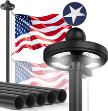 Heavy Duty Flag Pole Kit with Solar Light, 20FT 12 Gauge Hardware Flagpole for picture