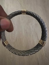 FRED Paris Force 10 Vintage 18K Gold Steel Triple Cable Bracelet 7.5 in picture